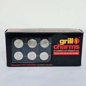 NEW Grill Charms Charmed Life Collection Stainless Steel Meat Markers BBQ Set